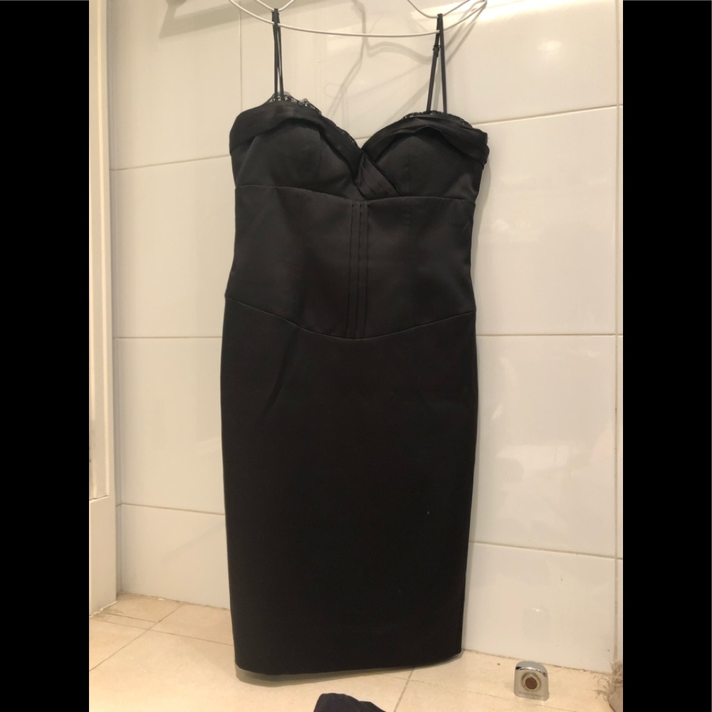 Black fitted bustier dress